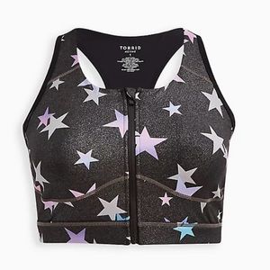NWOT Torrid Sports Bra - PERFORMANCE CORE STARS SHINE GREY Size 2